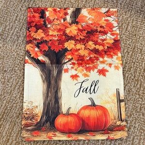 Garden flag- FALL- Autumn Tree and Pumpkins mini garden flag 12x18 NWOT